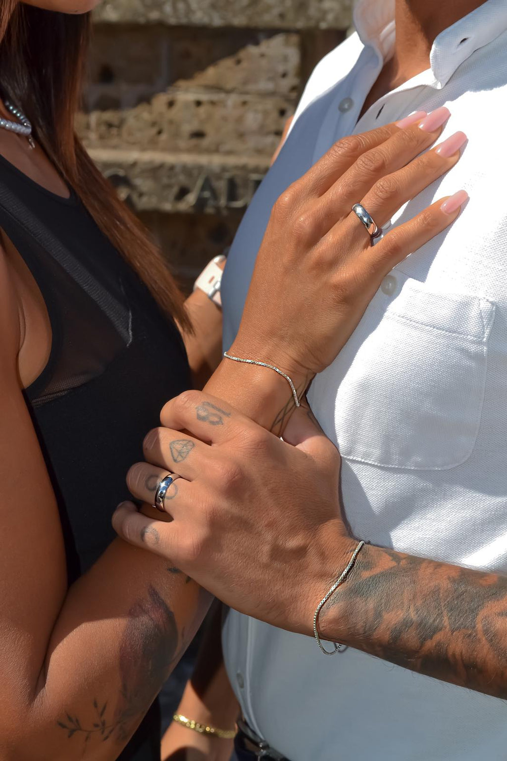 Coppia Bracciali saldati al polso argento 925