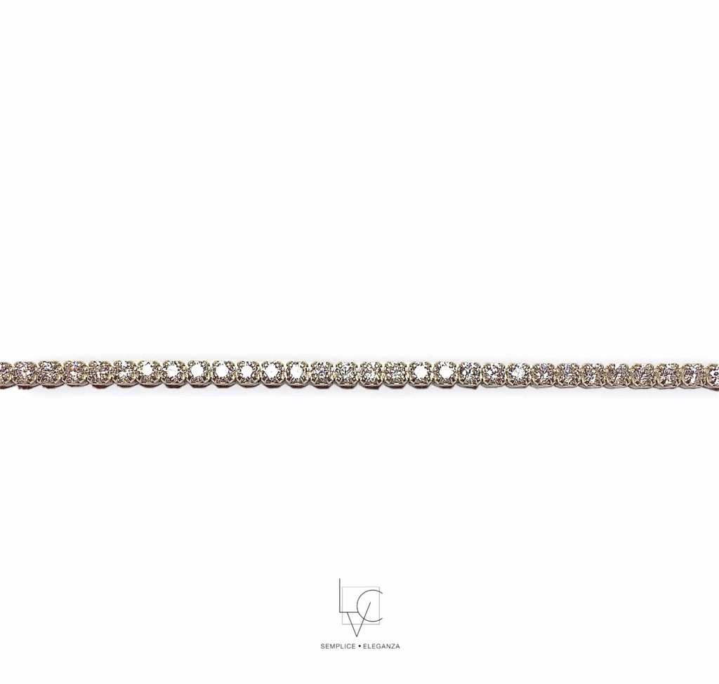 Bracciale saldato al polso Tennis argento 925