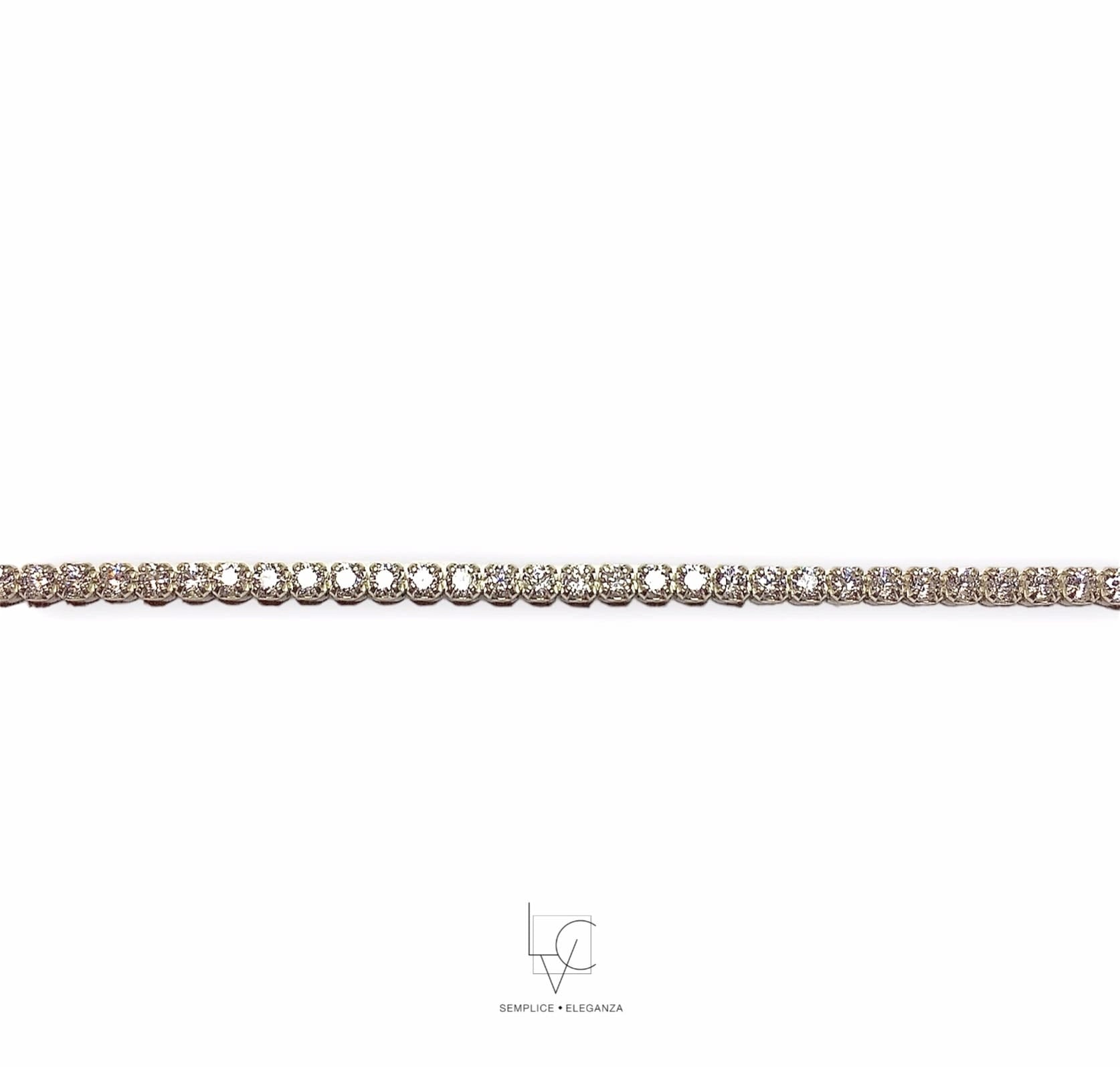 Bracciale saldato al polso Tennis argento 925