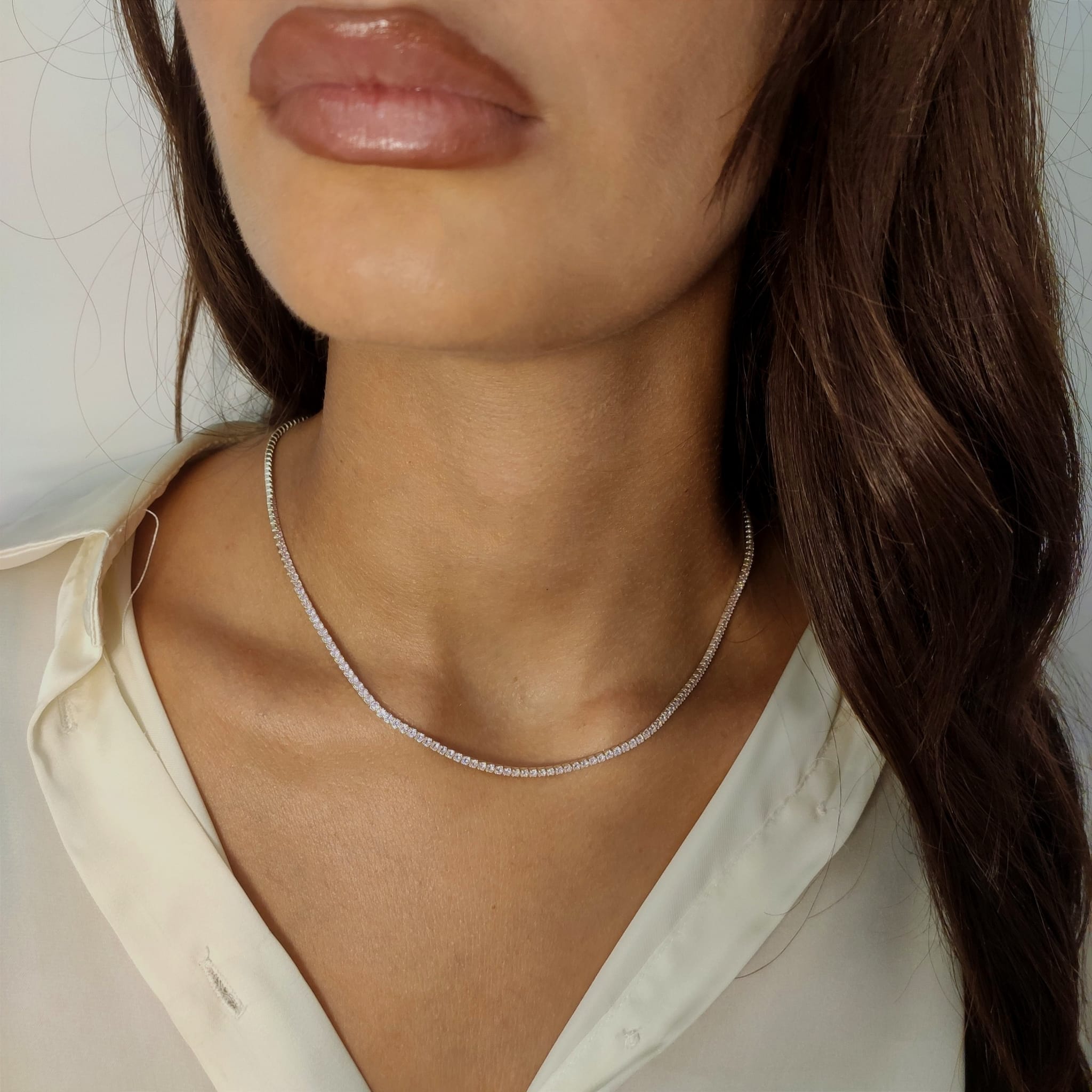 Collana tennis saldata argento 925