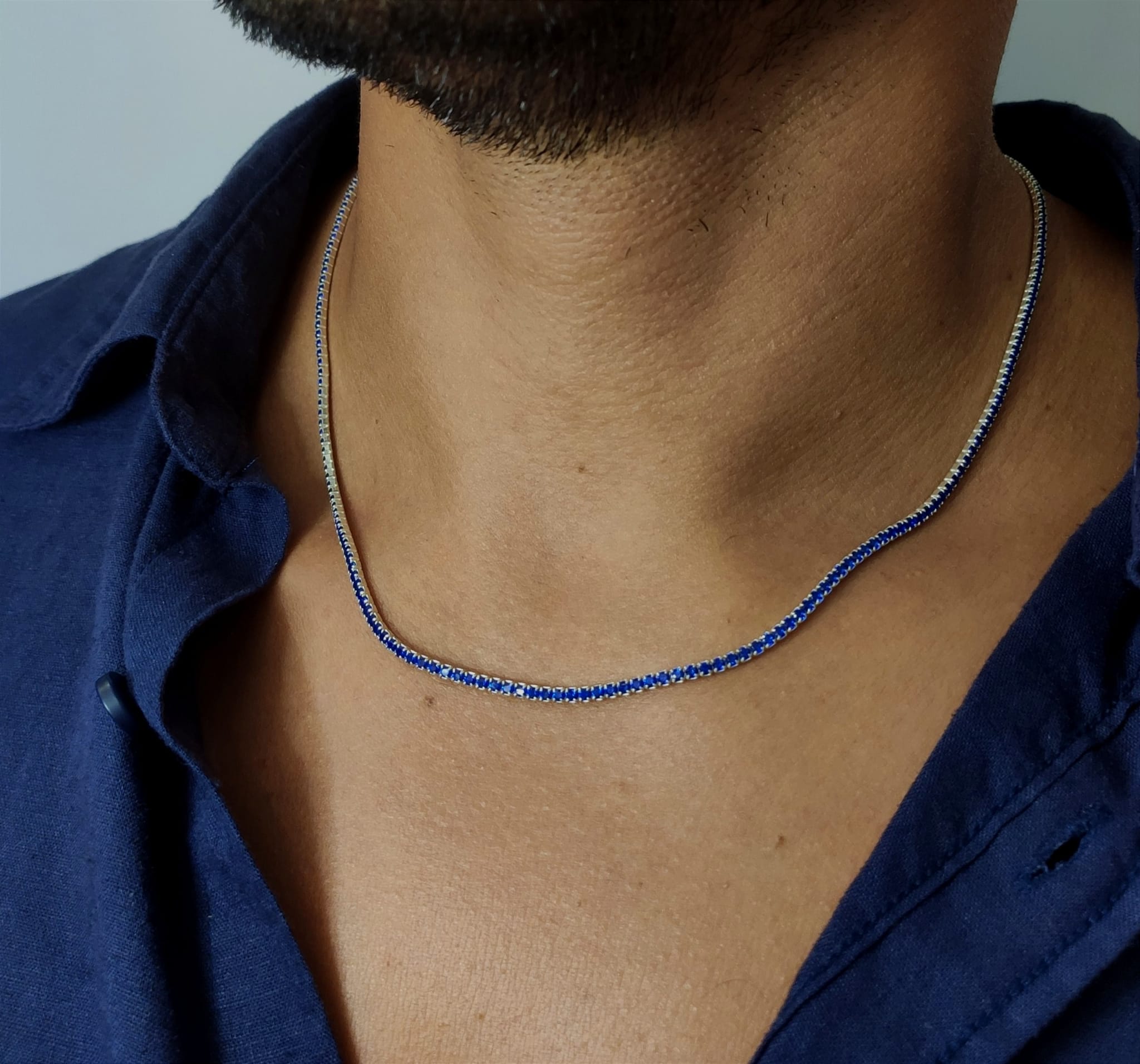 Collana tennis saldata argento 925 Uomo